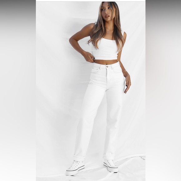 All Things Golden A.T.G. THE HIGH RISE STRAIGHT LEG - CRISP WHITE - Picture 5 of 11